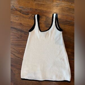 H&M mini dress knit Divided Cream with Black Edging